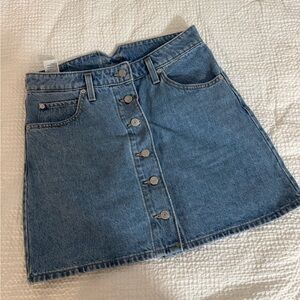 Levi's Blue Denim Button-Front Mini Skirt